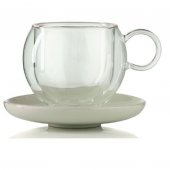 Cana cu perete dublu - Bola Double Wall Cup & Saucer With Handle 75 ml