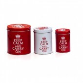 Set 3 Cutii - Keep Calm & Carry On Tin Set