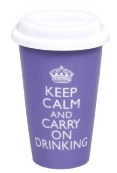 Cana de voiaj - Keep Calm & Carry On Drinking Travel Mug