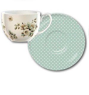 Ceasca ceai portelan - KA Cottage Flower Tea Cup and Saucer 