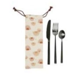 SET  3 TACAMURI CU SACULET DEPOZITARE - POUCH SWEET LEAVES OFF-WHITE+TERRA