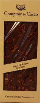 Tableta de ciocolata cu lapte Si nuci ne pecan caramelizate - Comptoir du Cacao Bar 