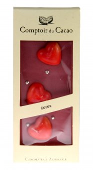 Tableta de ciocolata roz cu Inimioare - Gourmet Bar Ruby Hearts