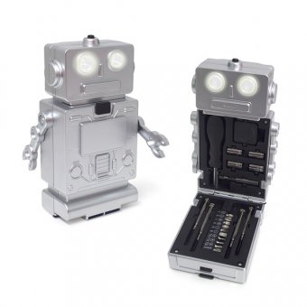 Tool set Robot with light silver 3xAAA