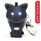 Breloc pisica neagra cu sunet si led - Cat Led Keychain