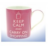 Cana cu mesaj - Keep Calm And Carry On Shopping