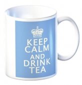 Cana portelan - Keep Calm And Drink Tea (Blue&White)