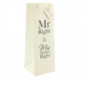Punga cadou pentru sticle - Mr Mrs Always Right Bottle