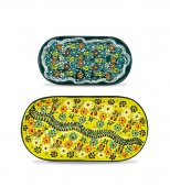 SET 2 PLATOURI - SET 2 OVAL PLATES ISTANBUL - YELLOW AND GREEN COLOR