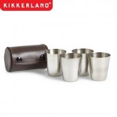 Set 4 pahare - Shot Glasses With Leather Case 