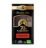 Tableta de ciocolata neagra - Table Noir 70% Cranberries Bio
