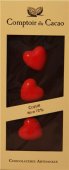 Tableta de ciocolata neagra cu Inimi rosii - Red Hearts Comptoir du Cacao Bar 